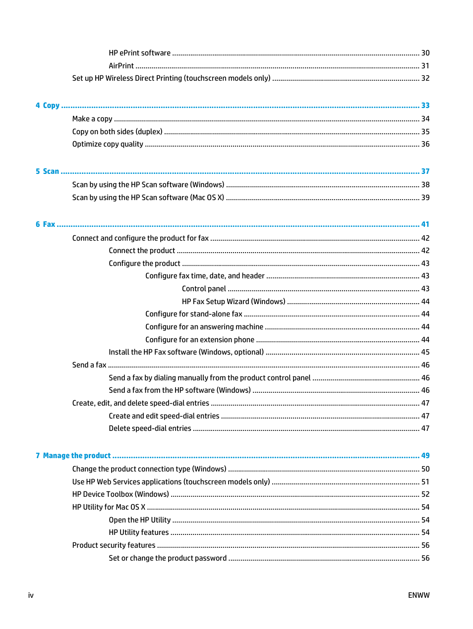 HP Color LaserJet Pro MFP M177fw User Manual | Page 6 / 120