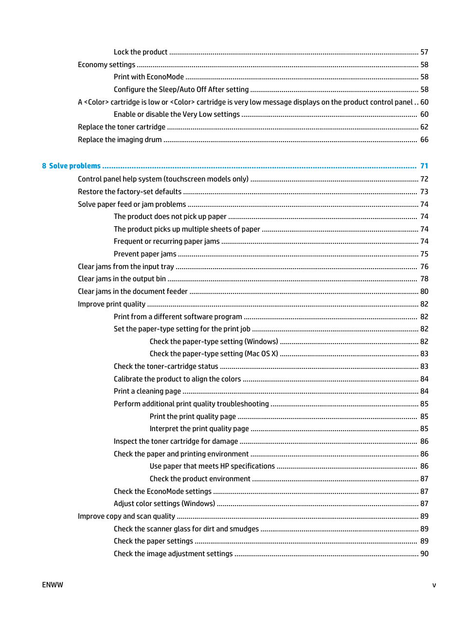 HP Color LaserJet Pro MFP M177fw User Manual | Page 7 / 120