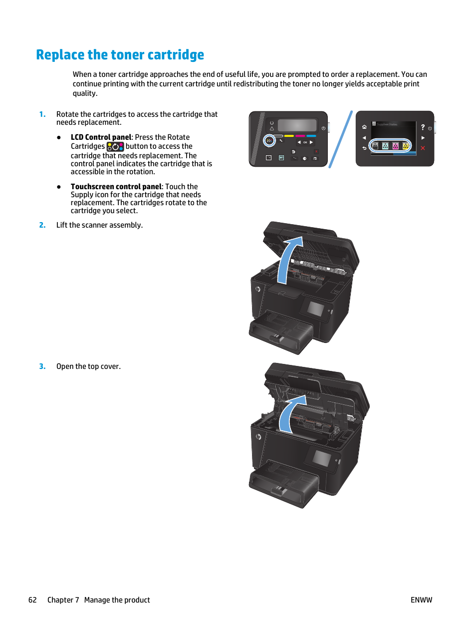 Replace the toner cartridge | HP Color LaserJet Pro MFP M177fw User Manual | Page 72 / 120