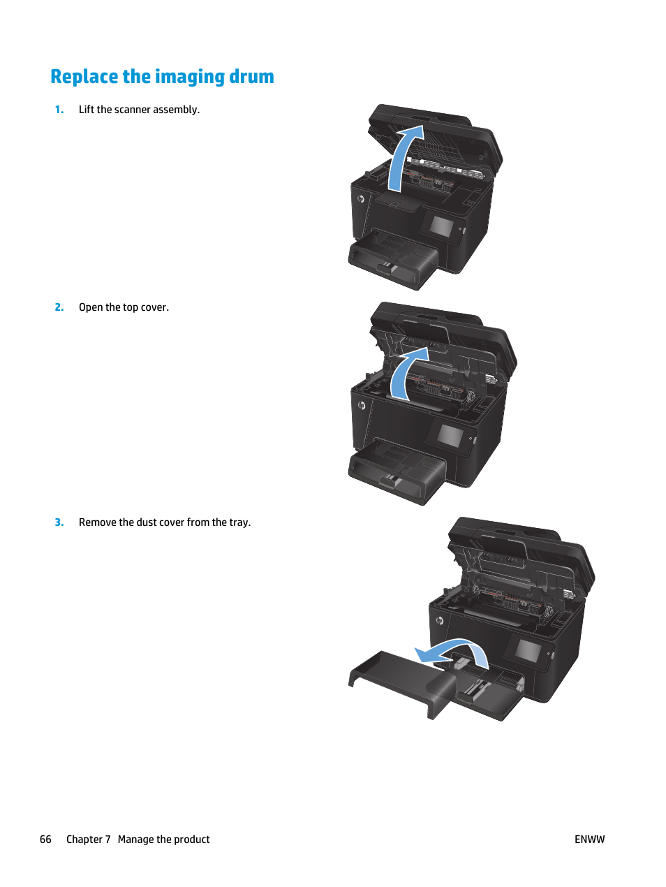 Replace the imaging drum | HP Color LaserJet Pro MFP M177fw User Manual | Page 76 / 120
