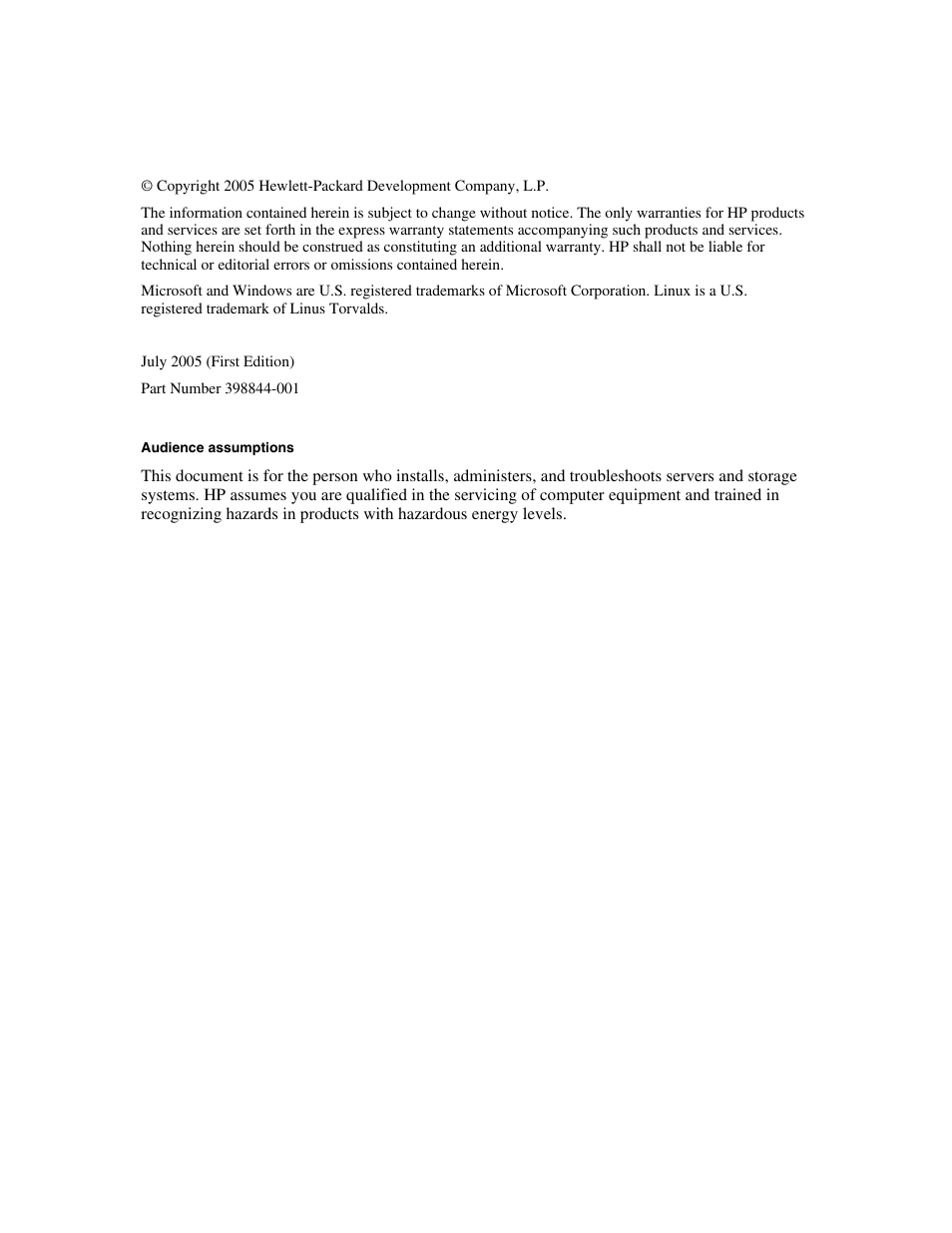Notice | HP Smart Array P600-Controller User Manual | Page 2 / 58