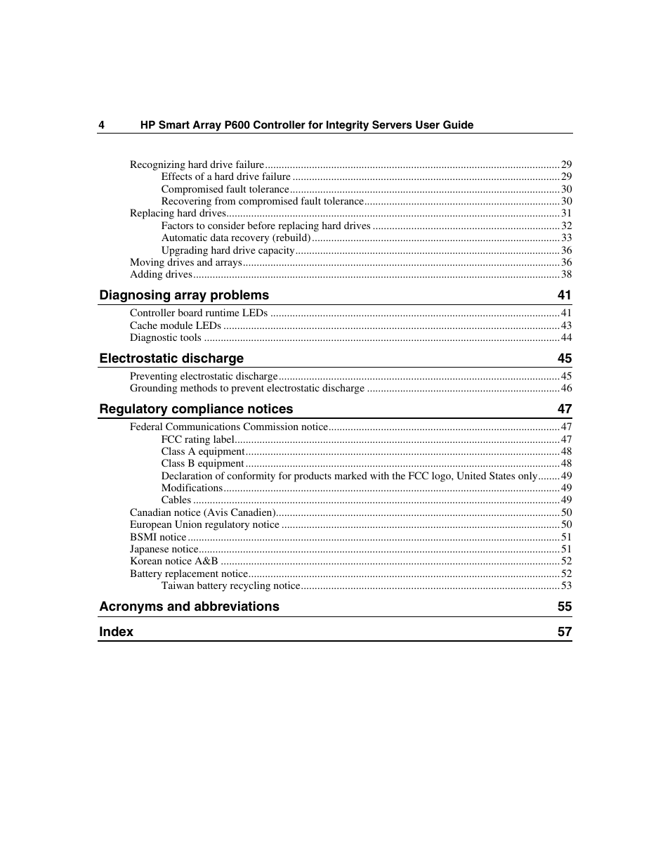 HP Smart Array P600-Controller User Manual | Page 4 / 58