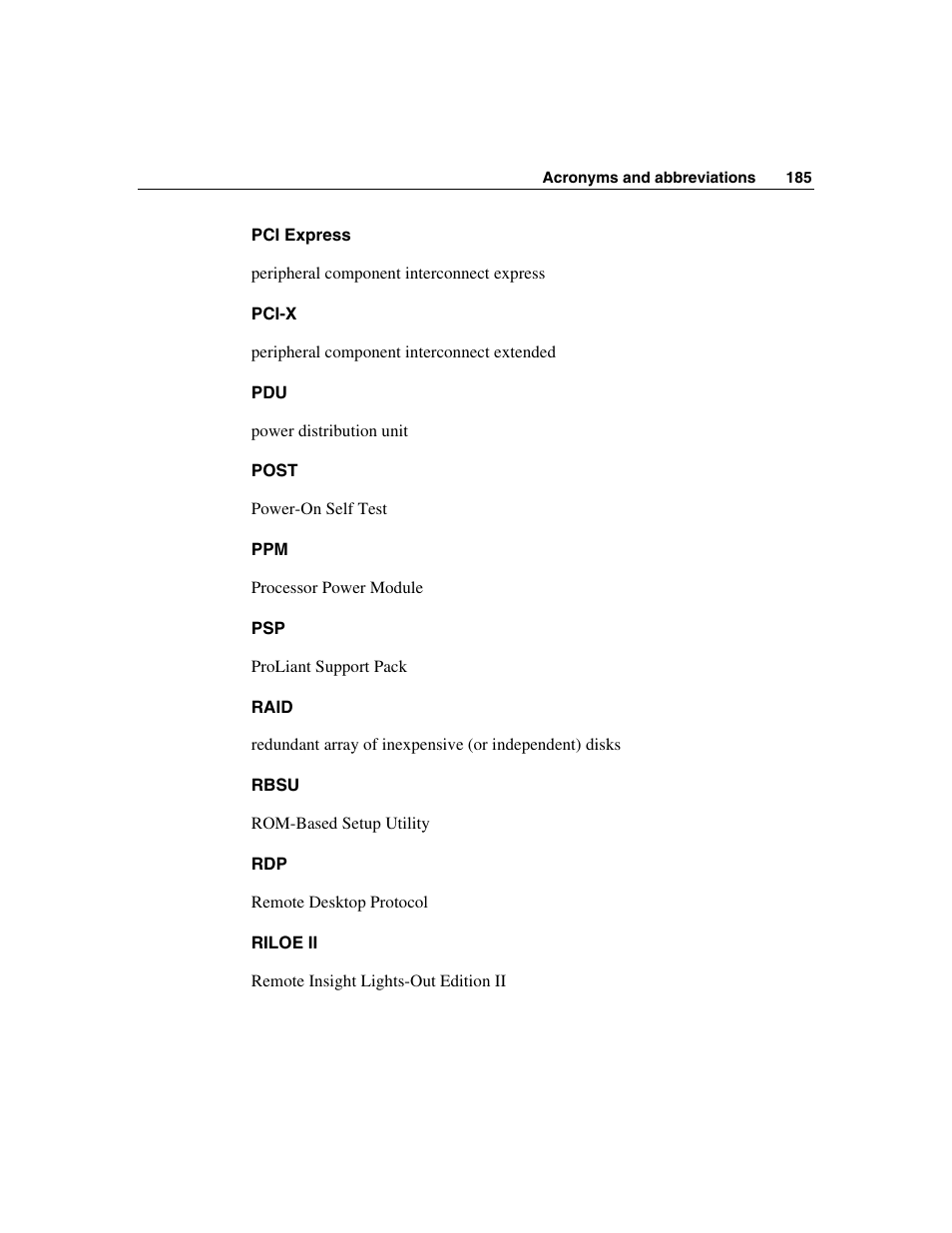 HP ProLiant DL580 G3 Server User Manual | Page 185 / 190