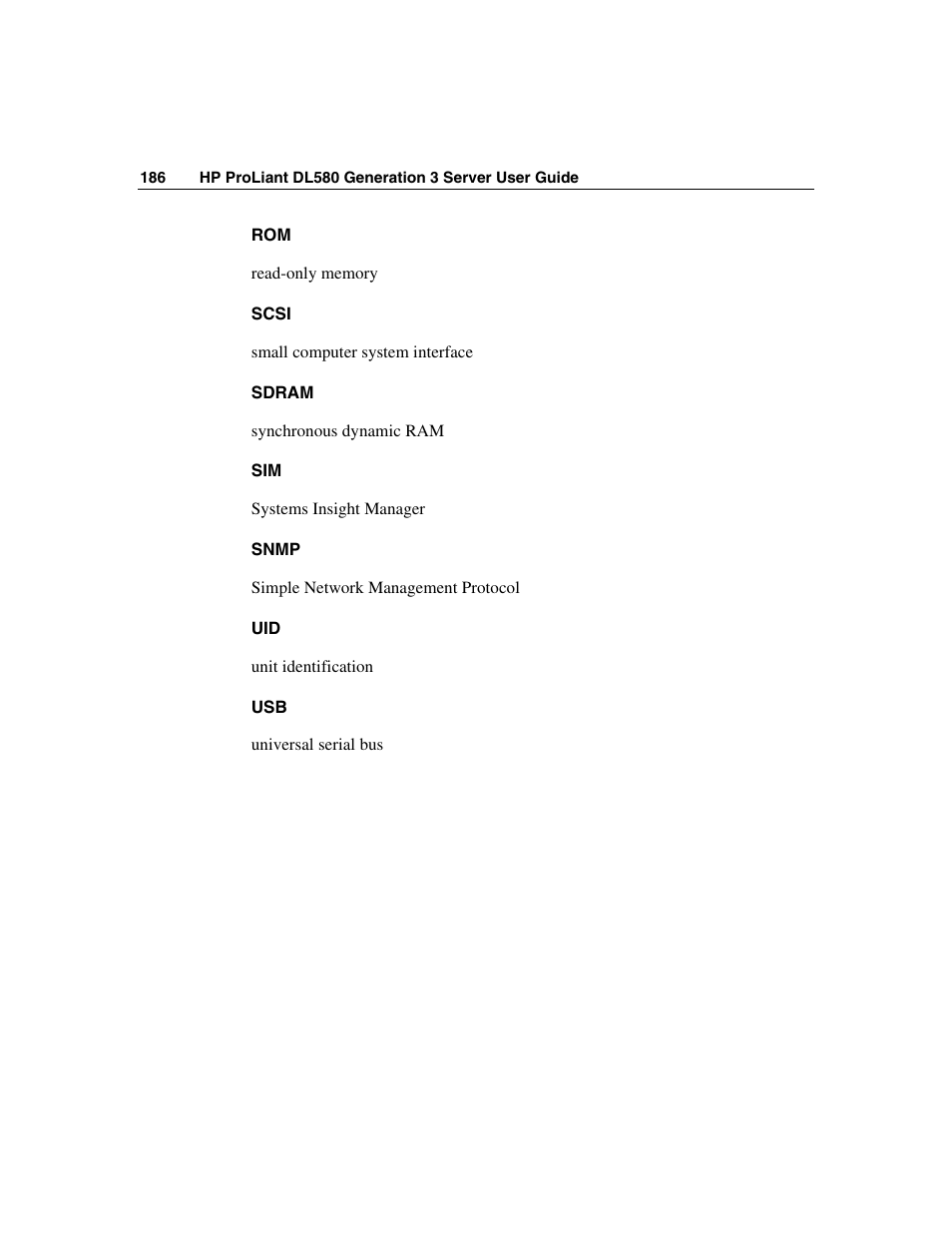 HP ProLiant DL580 G3 Server User Manual | Page 186 / 190