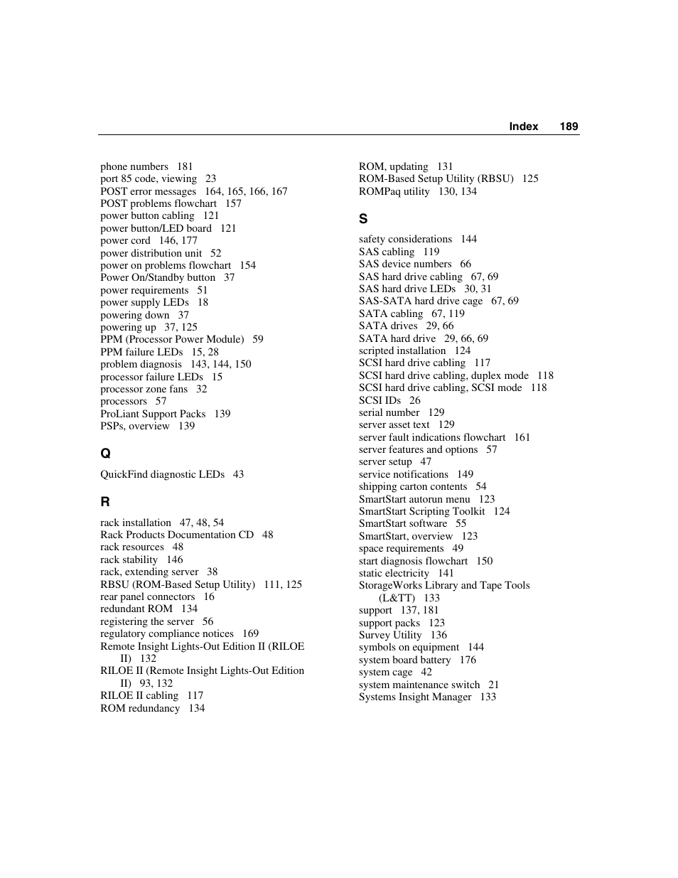 HP ProLiant DL580 G3 Server User Manual | Page 189 / 190