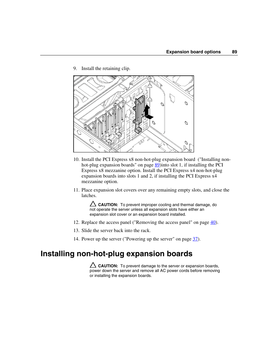 Installing non-hot-plug expansion boards, To i | HP ProLiant DL580 G3 Server User Manual | Page 89 / 190