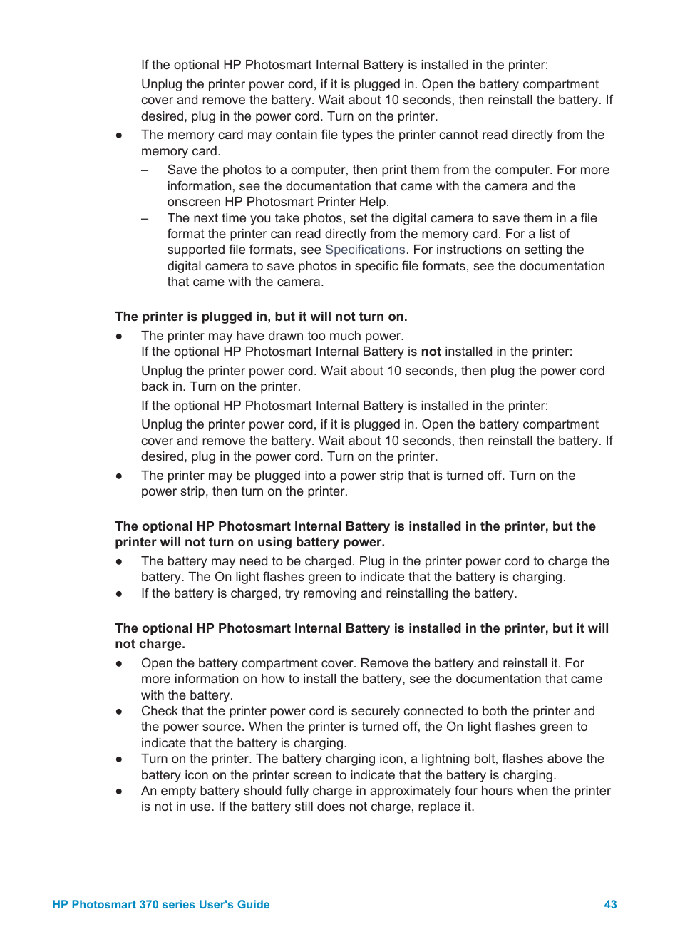 HP Photosmart 375 Compact Photo Printer User Manual | Page 46 / 66