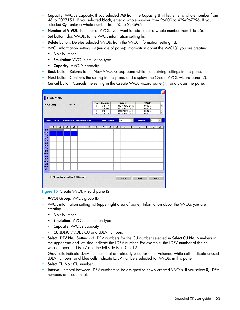 Figure 15 create v-vol wizard pane (2), 15 create v-vol wizard pane (2), Figure 15 | HP StorageWorks XP Remote Web Console Software User Manual | Page 53 / 74