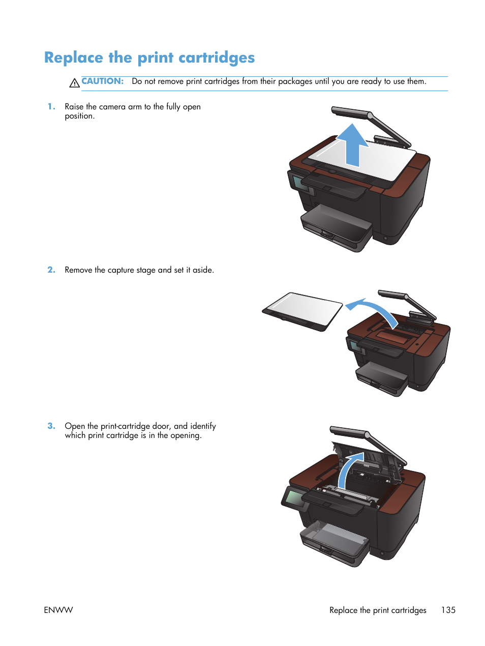 Replace the print cartridges | HP TopShot LaserJet Pro M275 MFP User Manual | Page 145 / 206