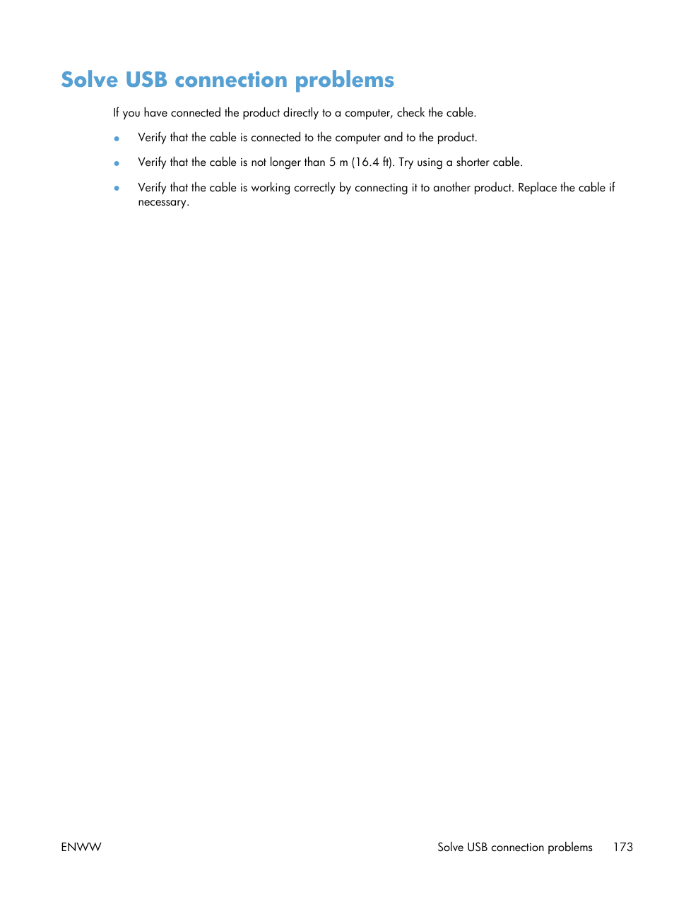 Solve usb connection problems | HP TopShot LaserJet Pro M275 MFP User Manual | Page 183 / 206