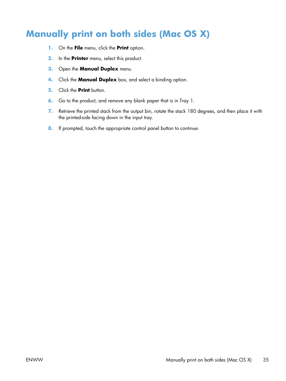 Manually print on both sides (mac os x) | HP TopShot LaserJet Pro M275 MFP User Manual | Page 45 / 206