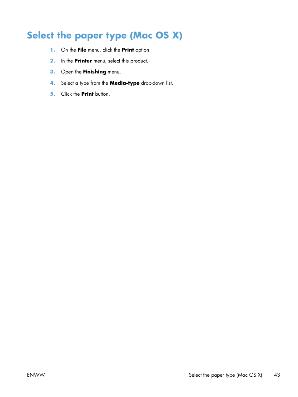 Select the paper type (mac os x) | HP TopShot LaserJet Pro M275 MFP User Manual | Page 53 / 206