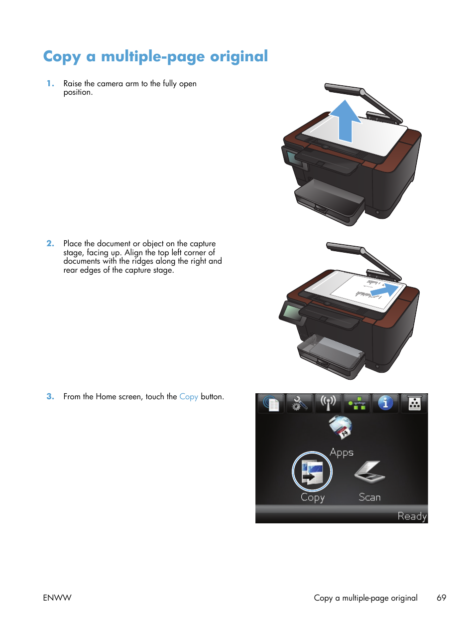 Copy a multiple-page original | HP TopShot LaserJet Pro M275 MFP User Manual | Page 79 / 206