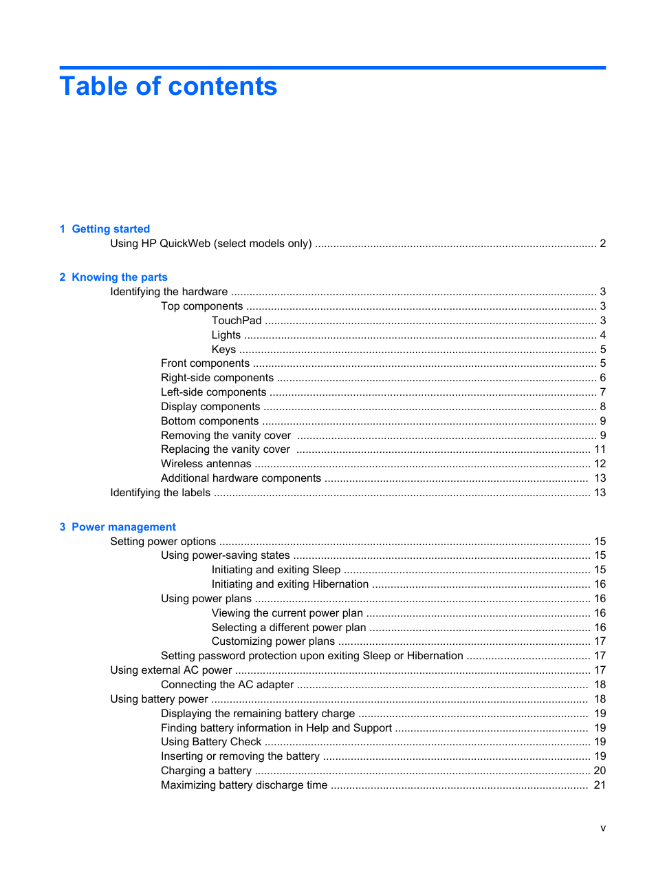 HP Mini 210-1121TU PC User Manual | Page 5 / 92