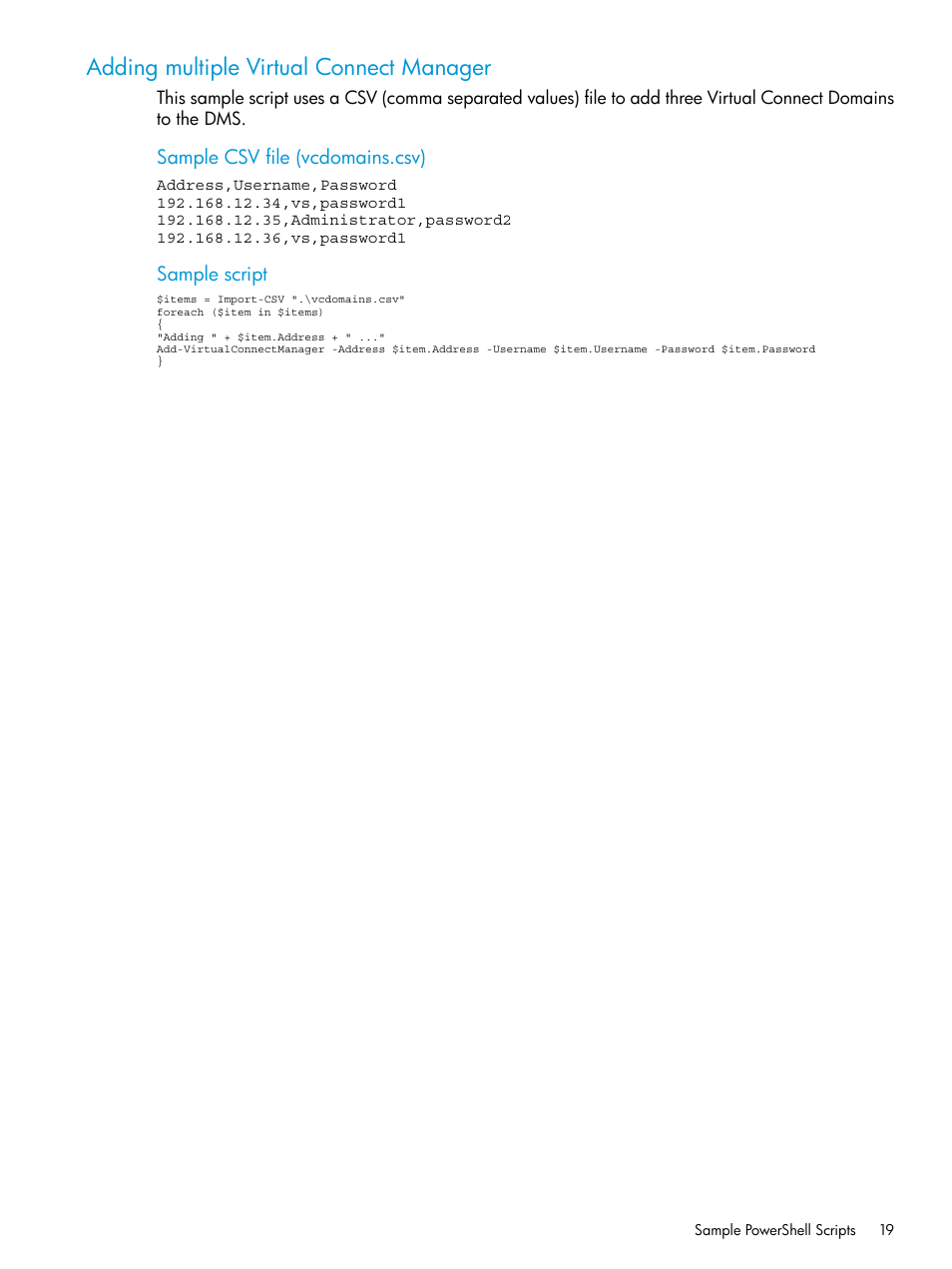 Adding multiple virtual connect manager | HP OneView for Microsoft System Center User Manual | Page 19 / 34