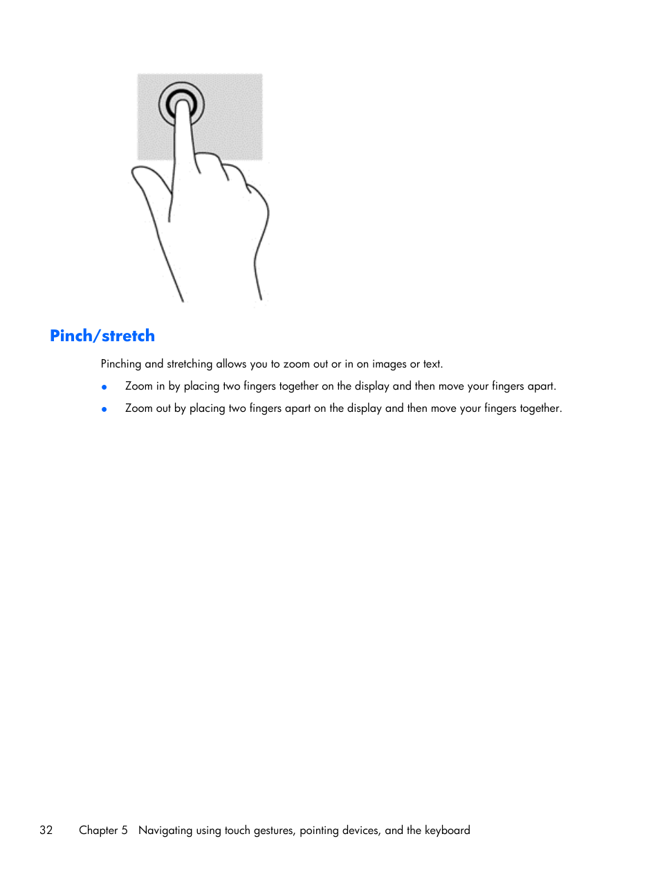 Pinch/stretch | HP Pavilion Sleekbook 15-b041dx User Manual | Page 42 / 86