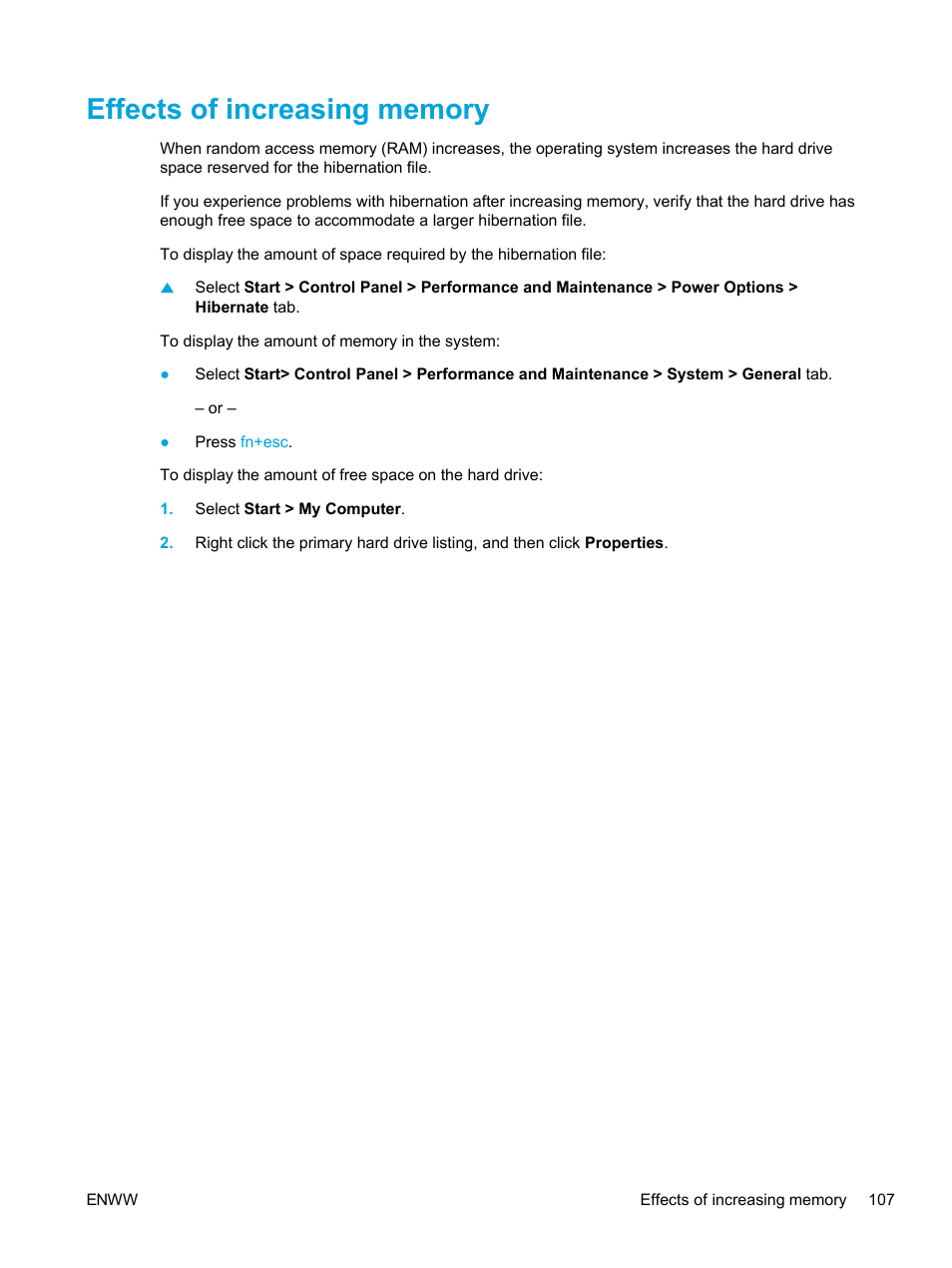 Effects of increasing memory | HP Compaq Presario V5224TU Notebook PC User Manual | Page 117 / 180