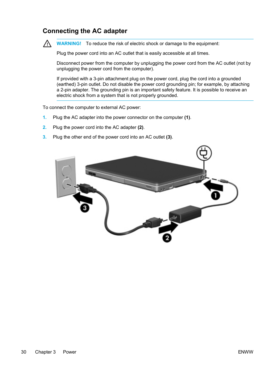 Connecting the ac adapter | HP Compaq Presario V5224TU Notebook PC User Manual | Page 40 / 180