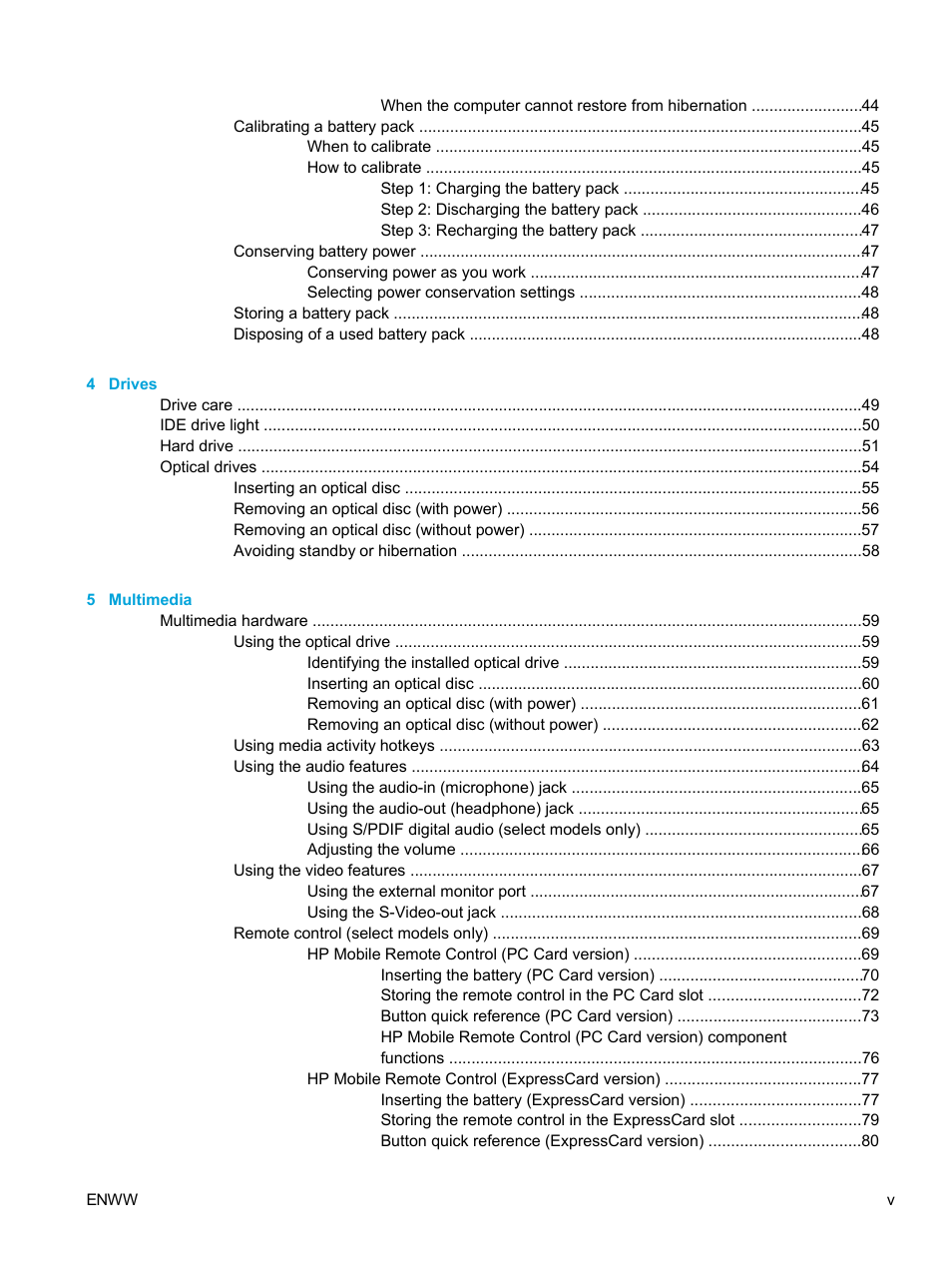 HP Compaq Presario V5224TU Notebook PC User Manual | Page 5 / 180