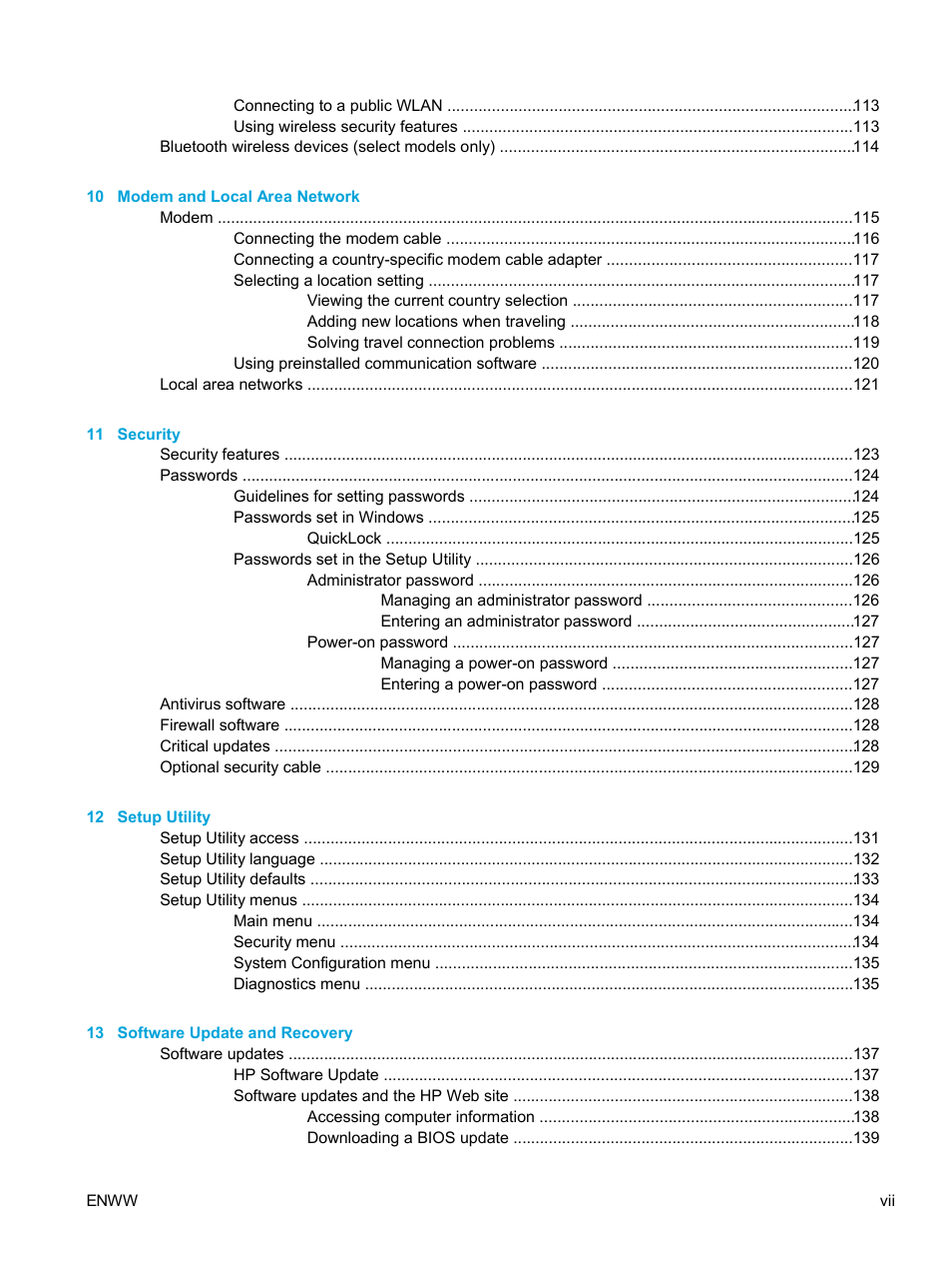 HP Compaq Presario V5224TU Notebook PC User Manual | Page 7 / 180