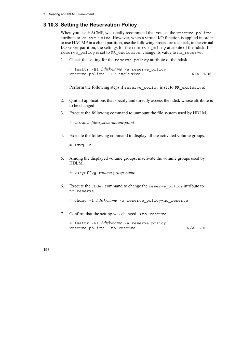 3 setting the reservation policy | HP Hitachi Dynamic Link Manager Software User Manual | Page 180 / 510