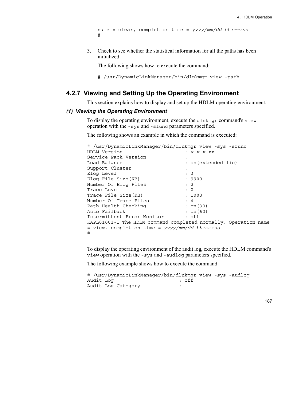 7 viewing and setting up the operating environment | HP Hitachi Dynamic Link Manager Software User Manual | Page 209 / 510