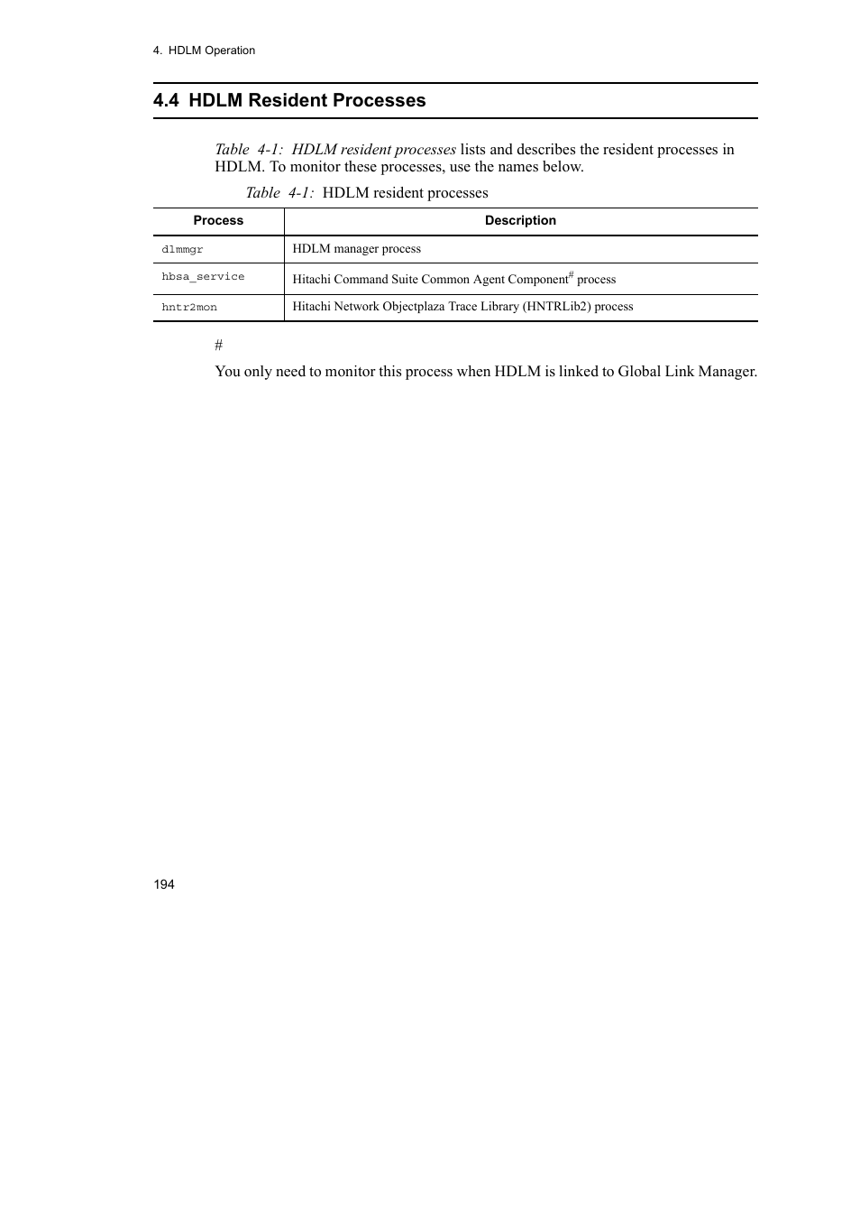 4 hdlm resident processes | HP Hitachi Dynamic Link Manager Software User Manual | Page 216 / 510