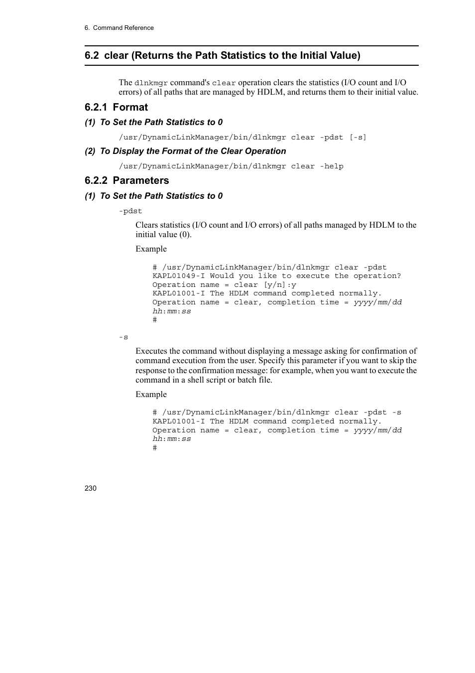 1 format, 2 parameters | HP Hitachi Dynamic Link Manager Software User Manual | Page 252 / 510