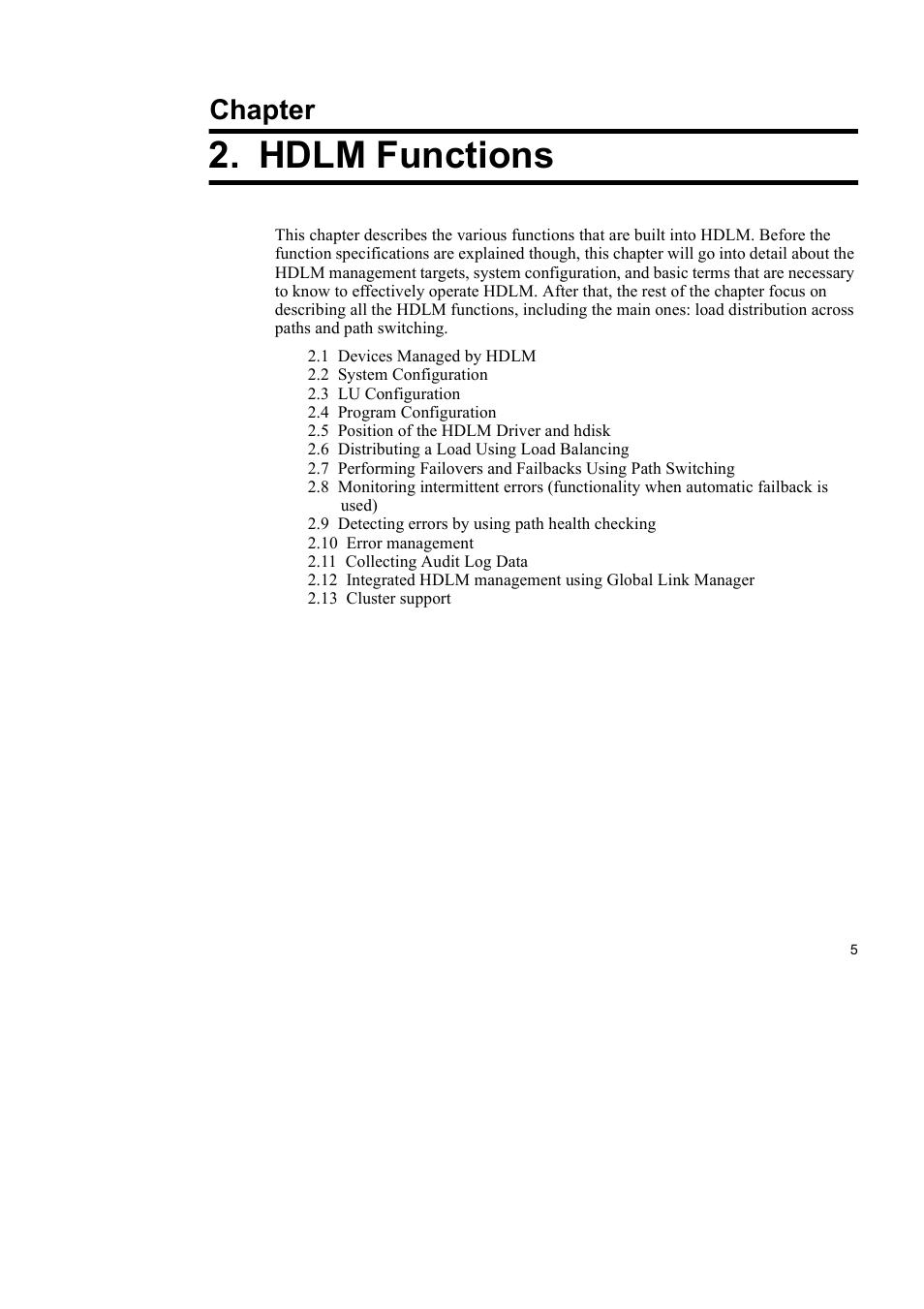 Hdlm functions, Chapter | HP Hitachi Dynamic Link Manager Software User Manual | Page 27 / 510