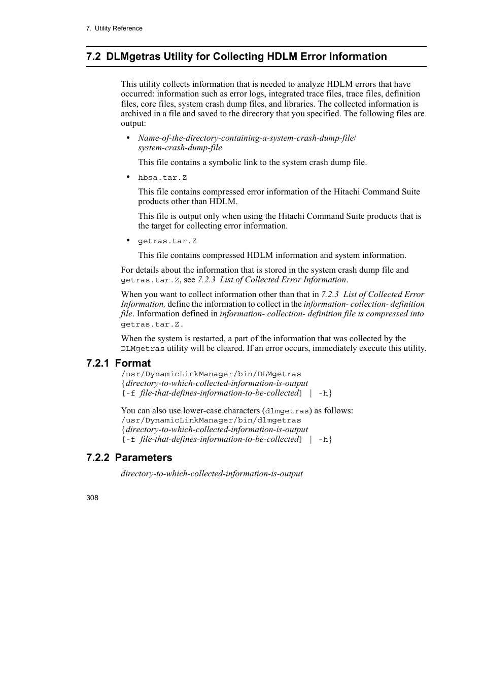 1 format, 2 parameters | HP Hitachi Dynamic Link Manager Software User Manual | Page 330 / 510