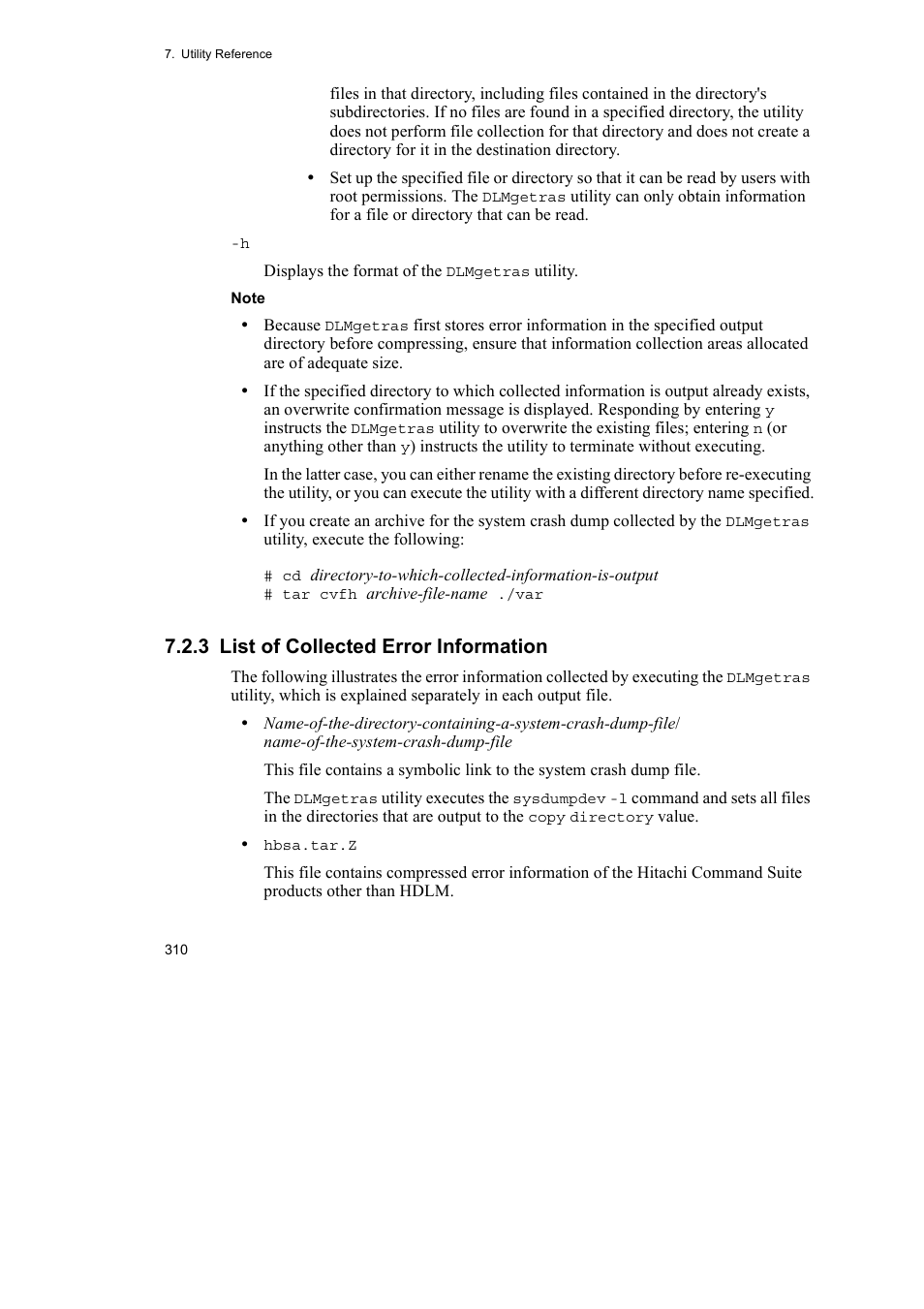 3 list of collected error information | HP Hitachi Dynamic Link Manager Software User Manual | Page 332 / 510