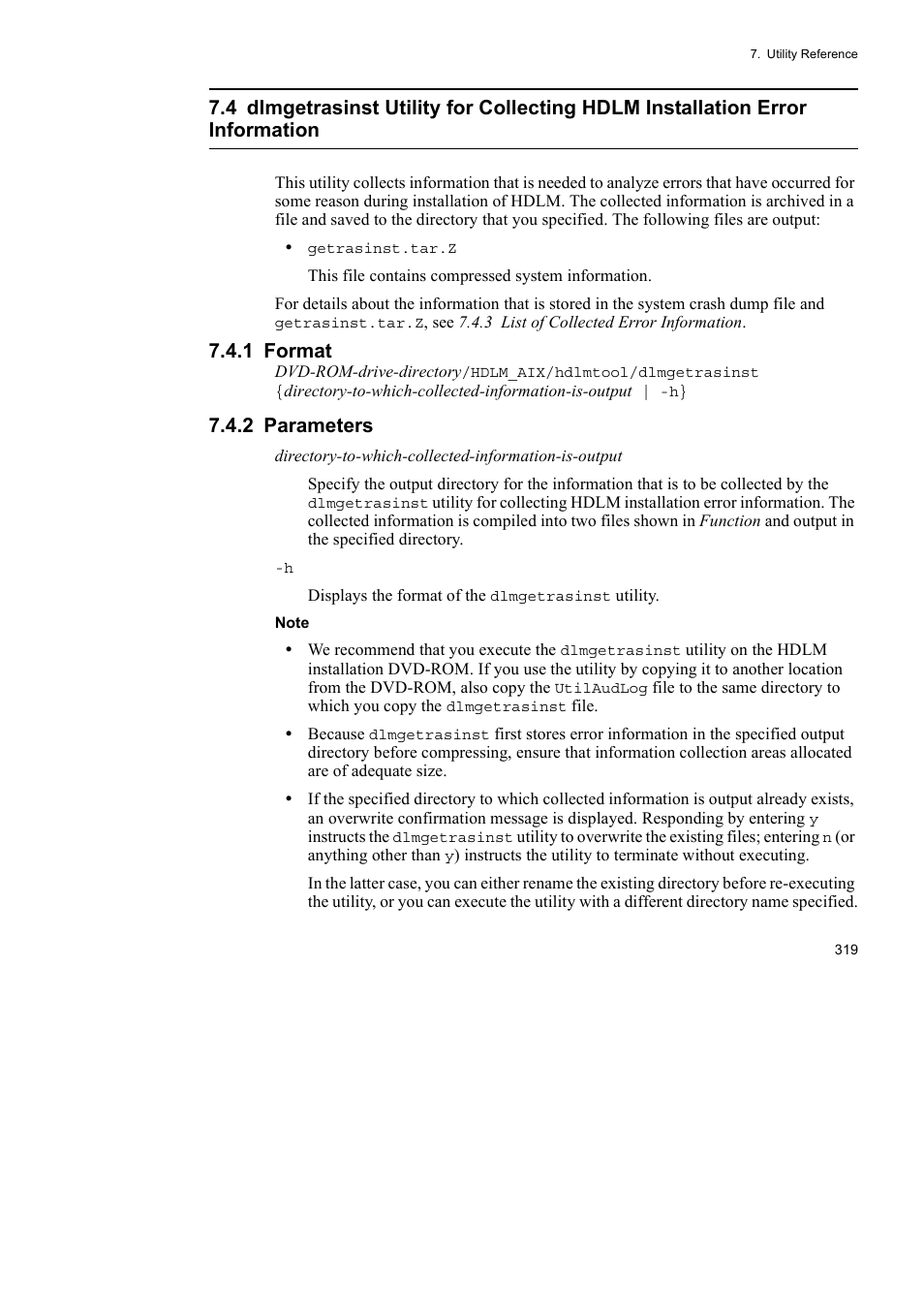 1 format, 2 parameters | HP Hitachi Dynamic Link Manager Software User Manual | Page 341 / 510