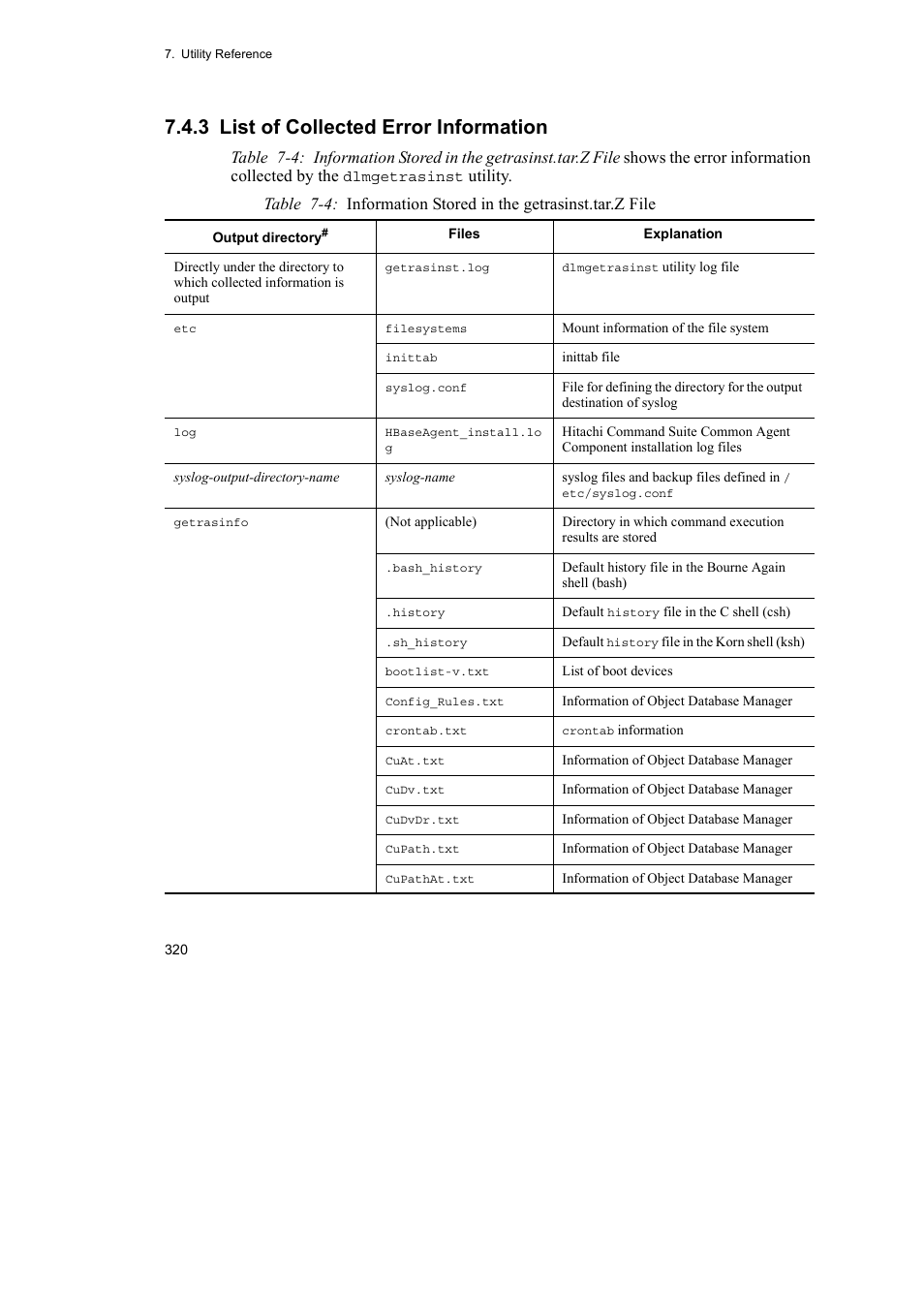 3 list of collected error information | HP Hitachi Dynamic Link Manager Software User Manual | Page 342 / 510