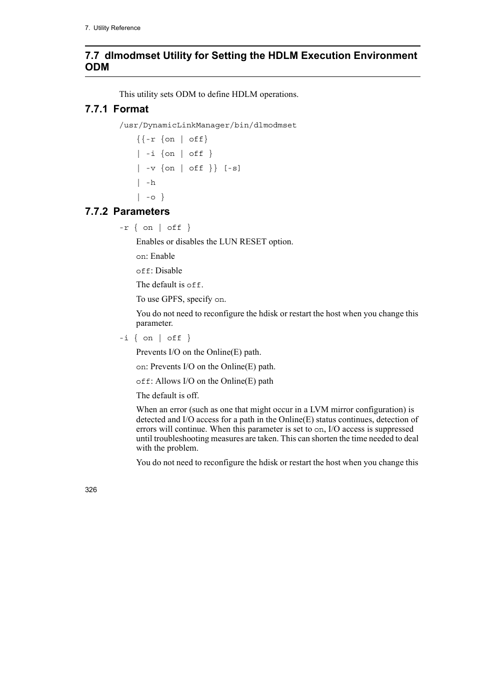 1 format, 2 parameters | HP Hitachi Dynamic Link Manager Software User Manual | Page 348 / 510