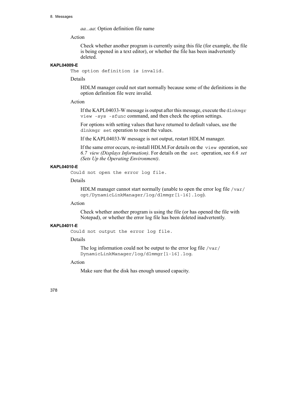 HP Hitachi Dynamic Link Manager Software User Manual | Page 400 / 510