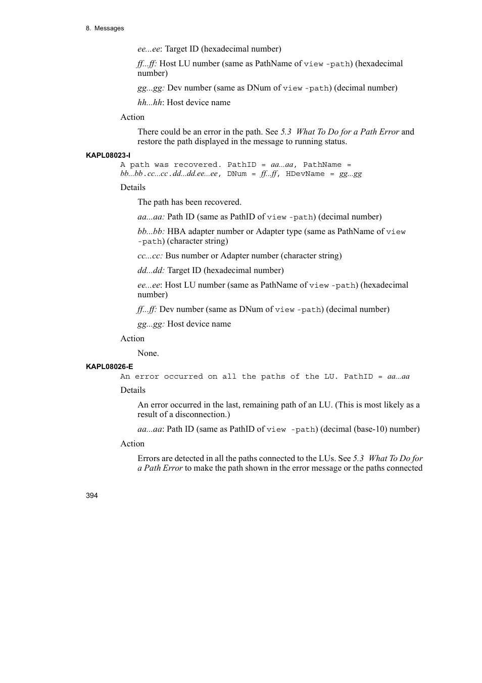 HP Hitachi Dynamic Link Manager Software User Manual | Page 416 / 510