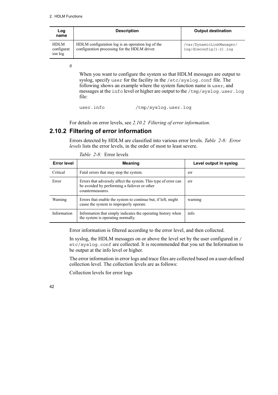 2 filtering of error information | HP Hitachi Dynamic Link Manager Software User Manual | Page 64 / 510