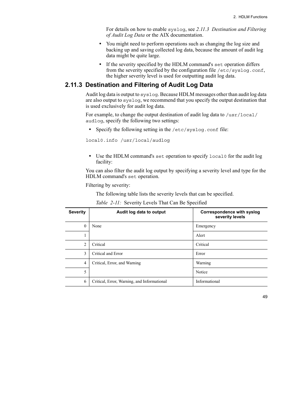 3 destination and filtering of audit log data | HP Hitachi Dynamic Link Manager Software User Manual | Page 71 / 510