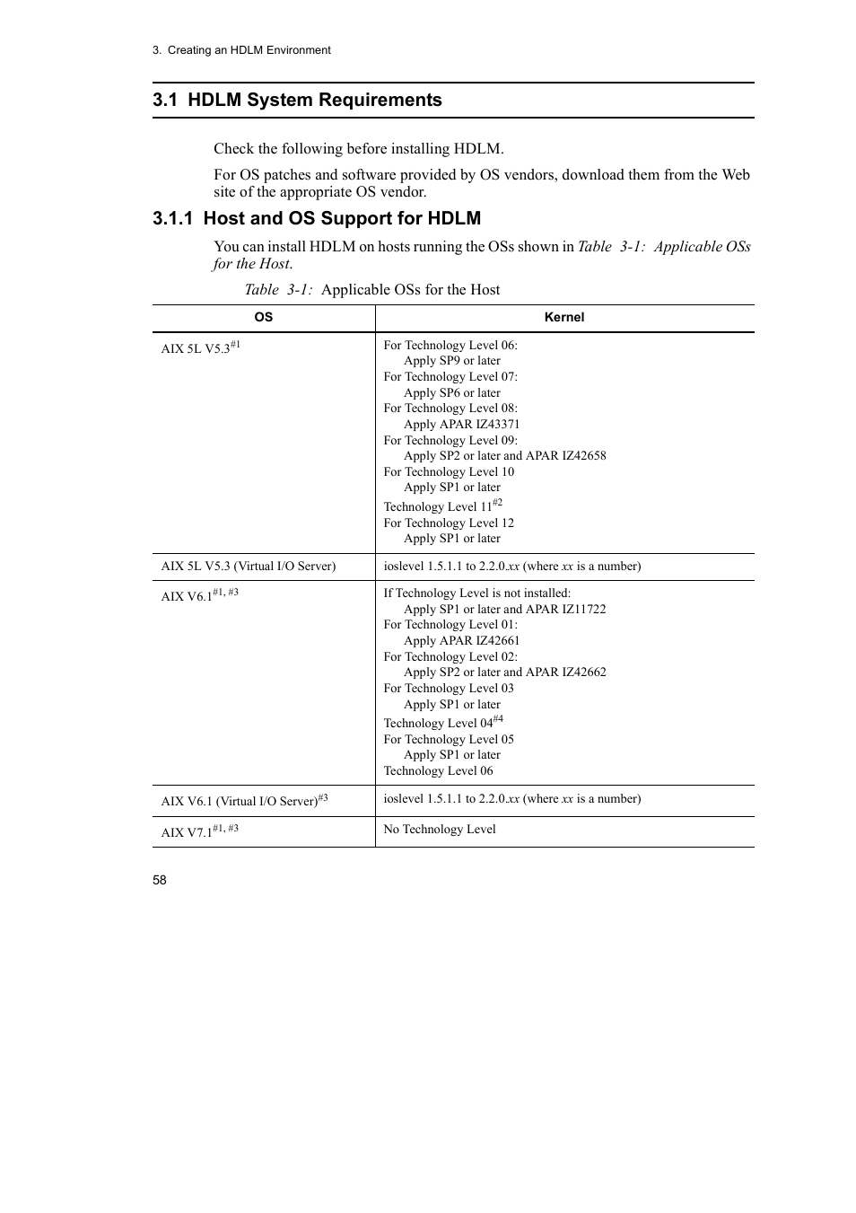 1 hdlm system requirements, 1 host and os support for hdlm | HP Hitachi Dynamic Link Manager Software User Manual | Page 80 / 510