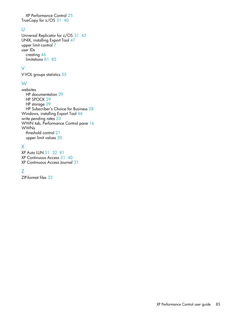 HP StorageWorks XP Remote Web Console Software User Manual | Page 85 / 85