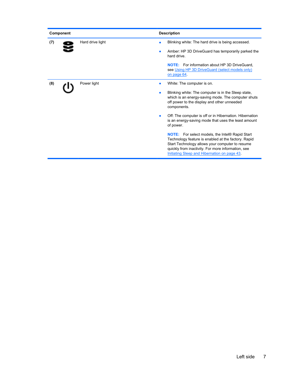 Left side 7 | HP ENVY 17-j120us Notebook PC User Manual | Page 17 / 103