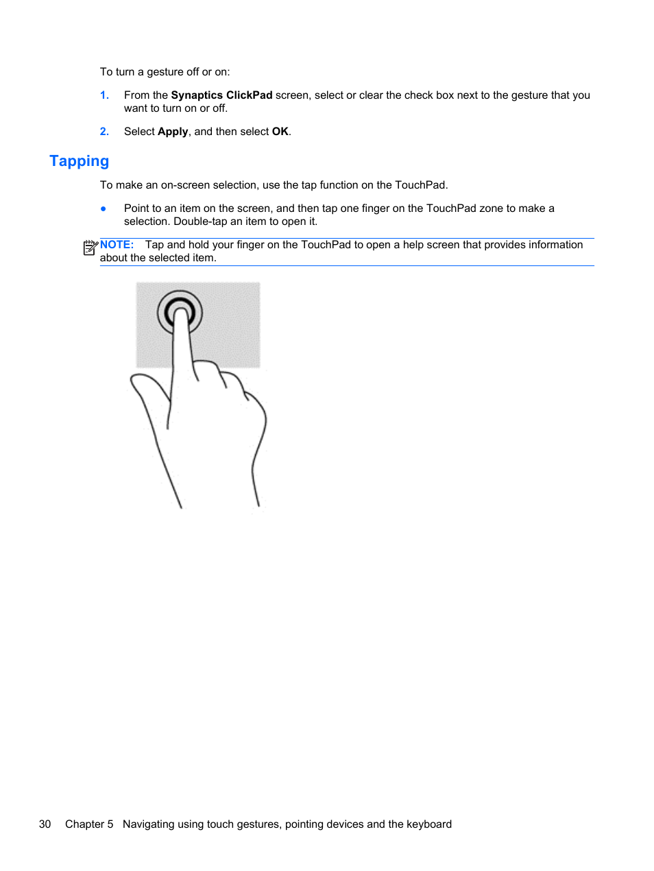 Tapping | HP ENVY 17-j120us Notebook PC User Manual | Page 40 / 103