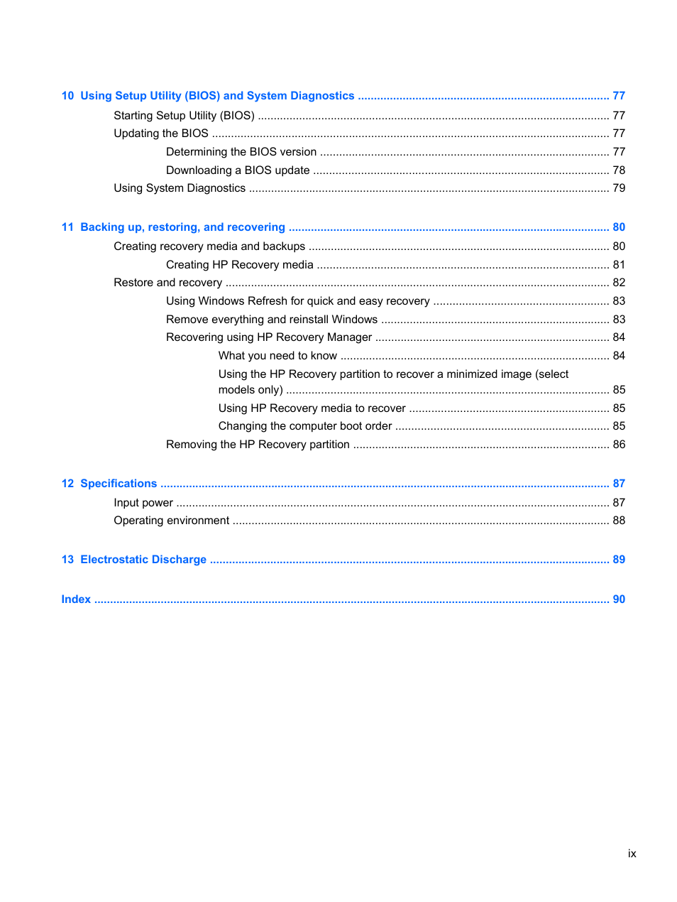 HP ENVY 17-j120us Notebook PC User Manual | Page 9 / 103