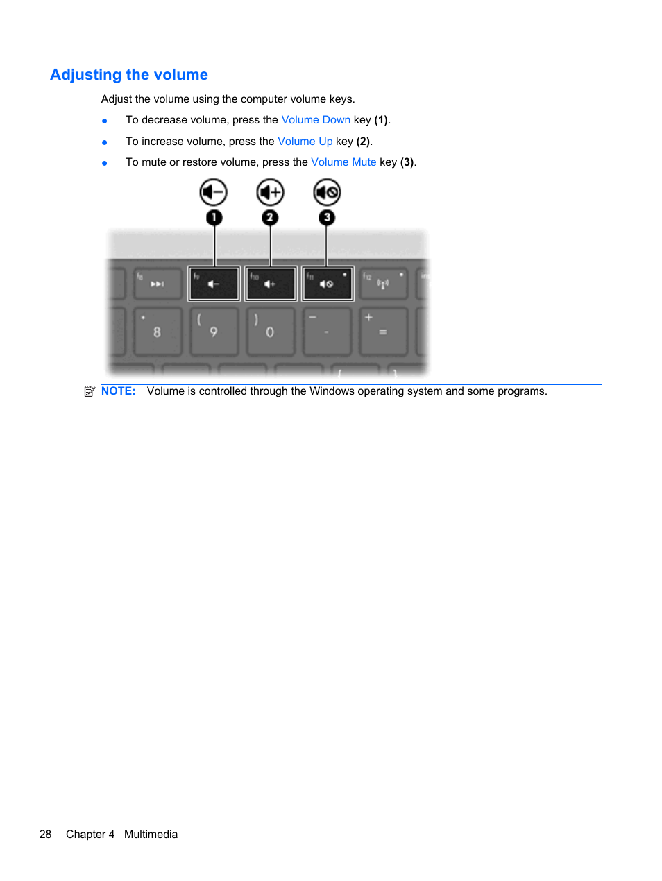 Adjusting the volume | HP Pavilion dv7-4278nr Entertainment Notebook PC User Manual | Page 38 / 112