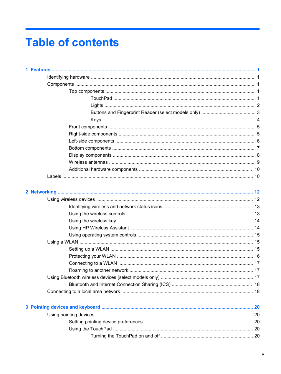 HP Pavilion dv7-4278nr Entertainment Notebook PC User Manual | Page 5 / 112