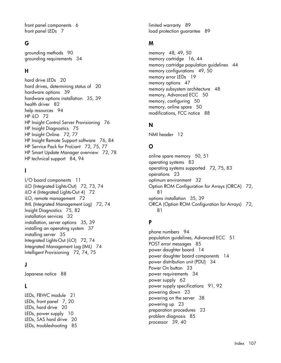 HP ProLiant DL580 Gen8 Server User Manual | Page 107 / 109
