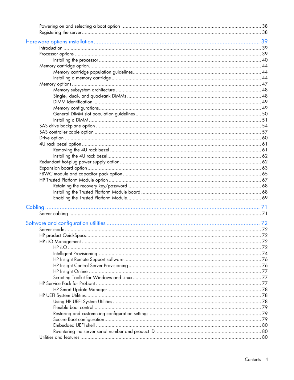 HP ProLiant DL580 Gen8 Server User Manual | Page 4 / 109