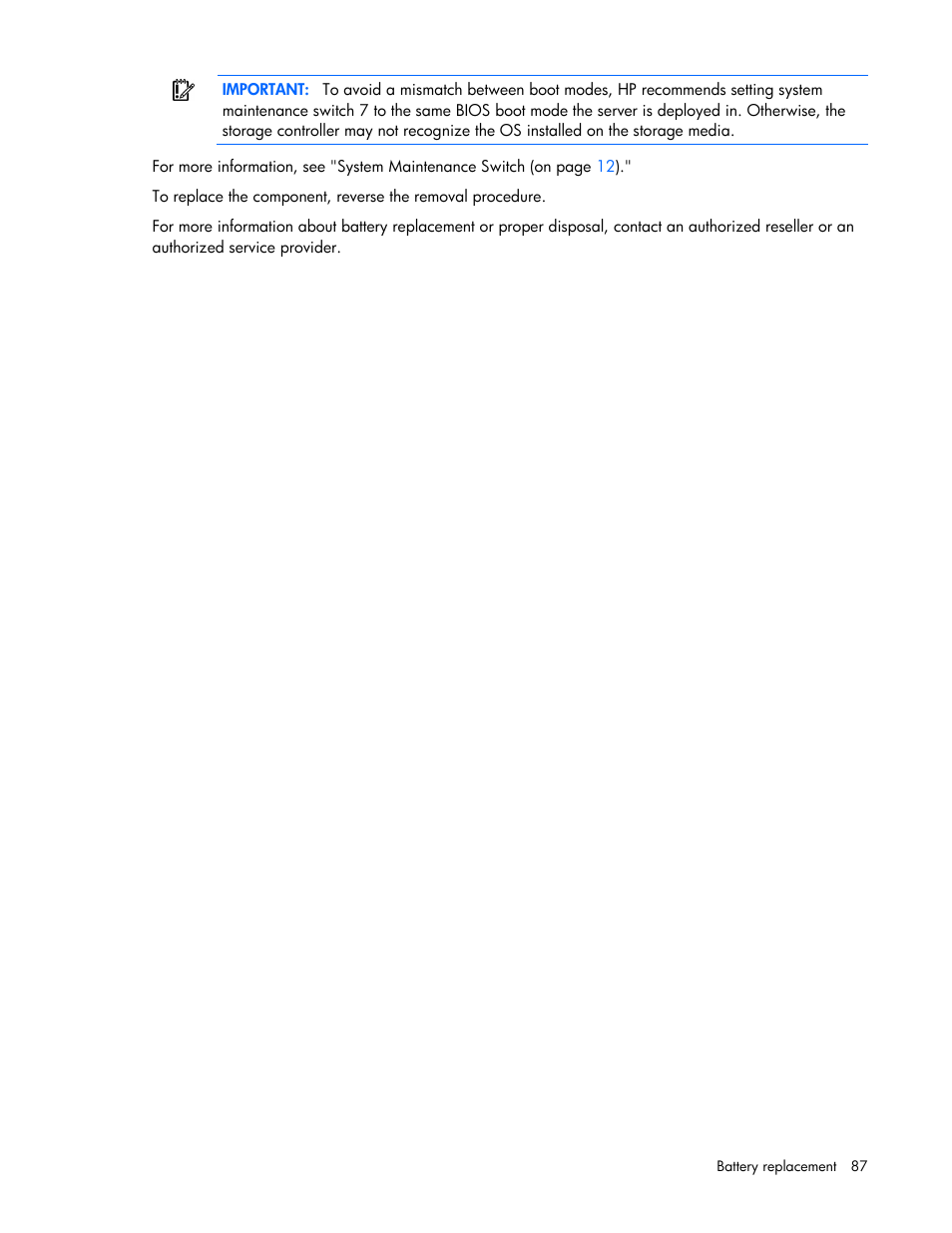 HP ProLiant DL580 Gen8 Server User Manual | Page 87 / 109