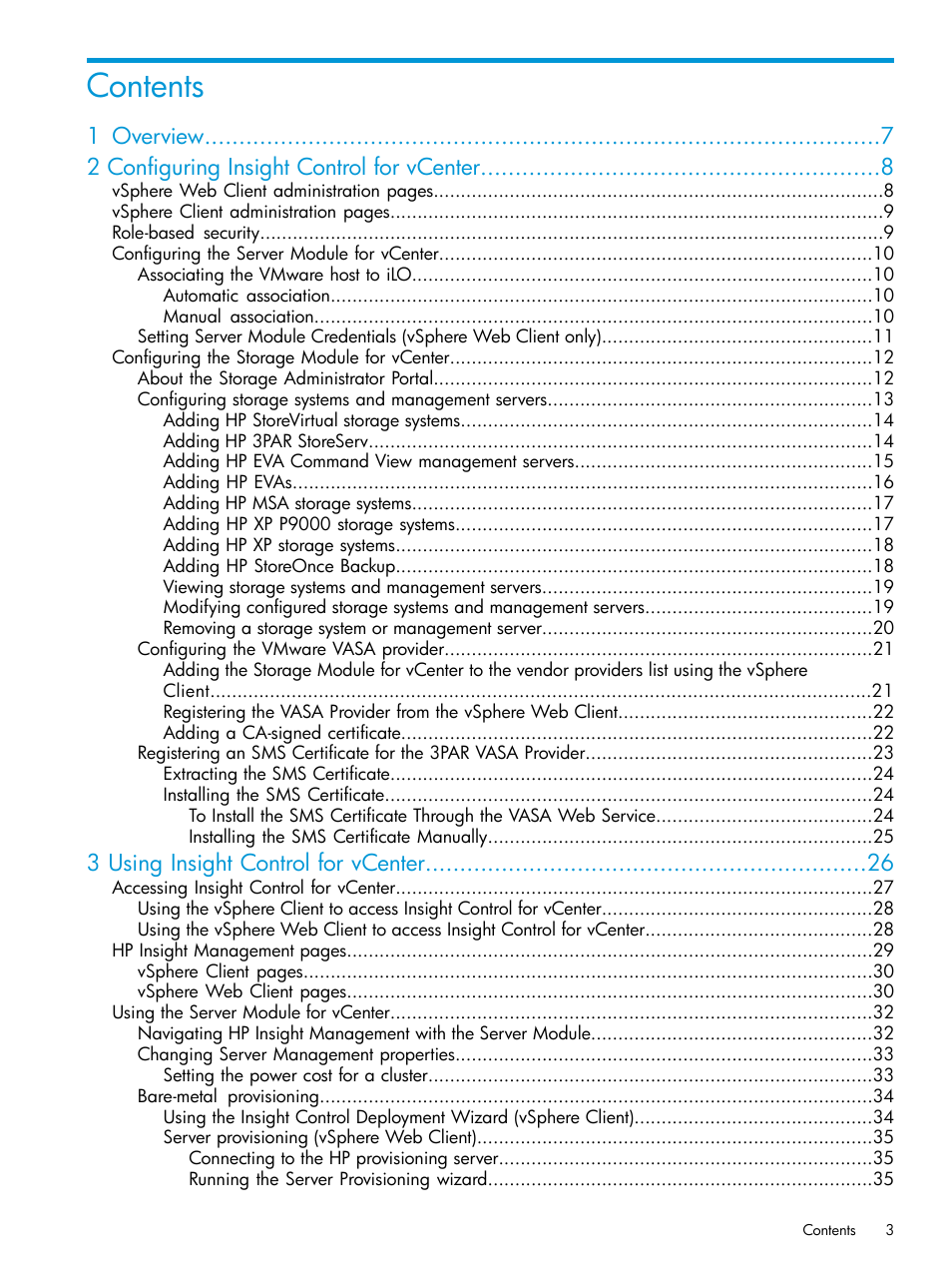 HP OneView for VMware vCenter User Manual | Page 3 / 153