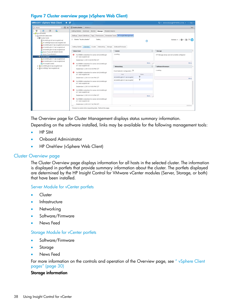 HP OneView for VMware vCenter User Manual | Page 38 / 153